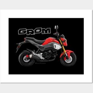 Honda Grom 19 red, s Posters and Art